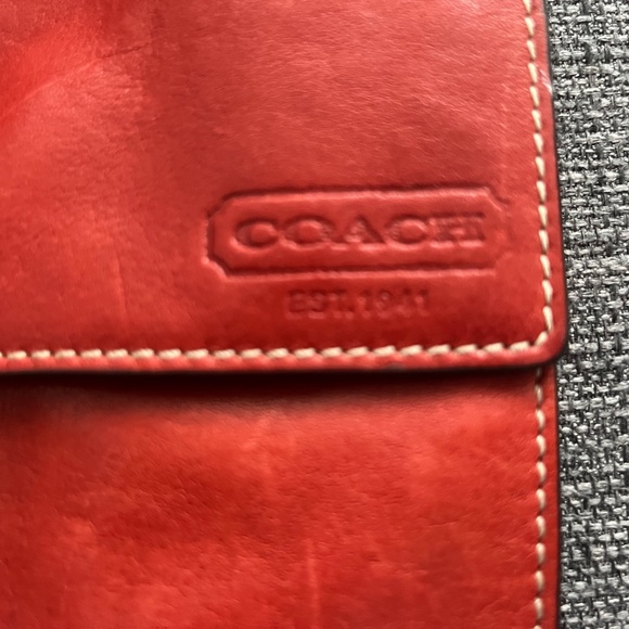 Coach Red Leather Clutch - Picture 2 of 9
